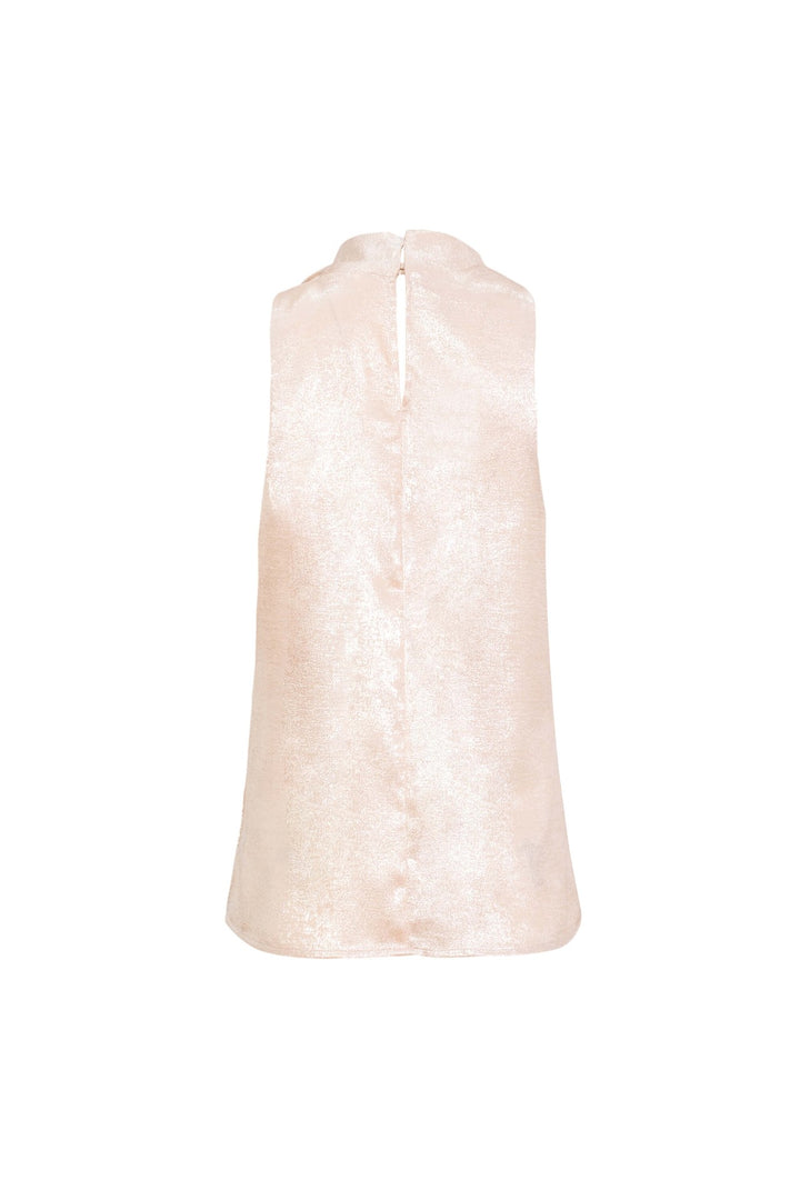 Blusa satinada asimétrica de cuello drapeado