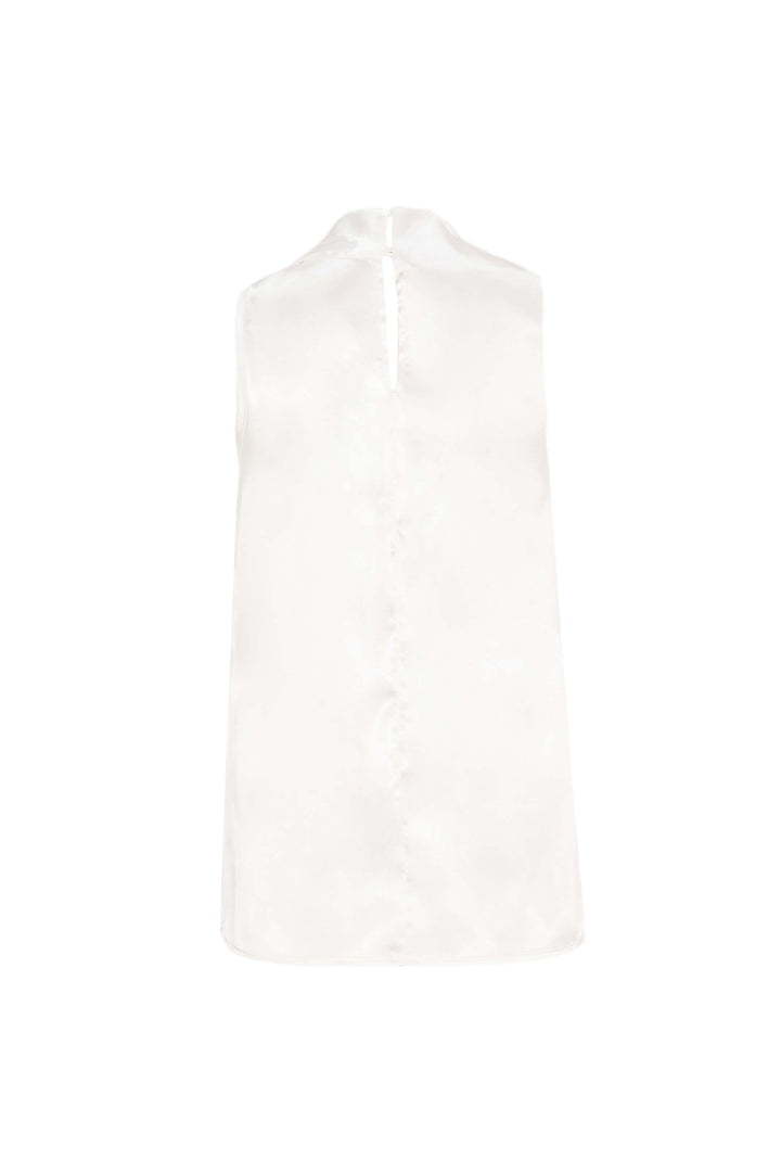 Blusa satinada con drapeado lateral