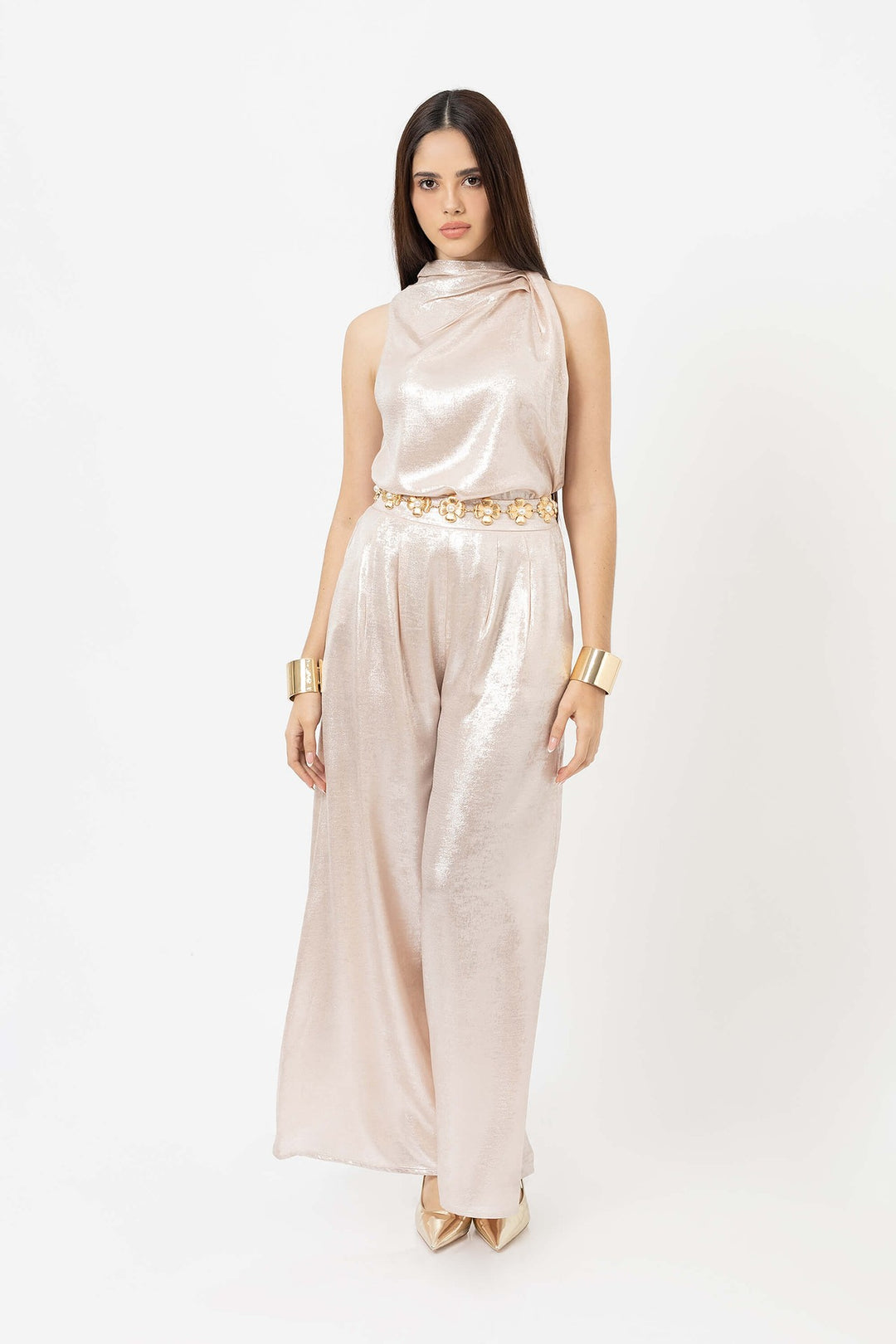 Pantalón palazzo satinado