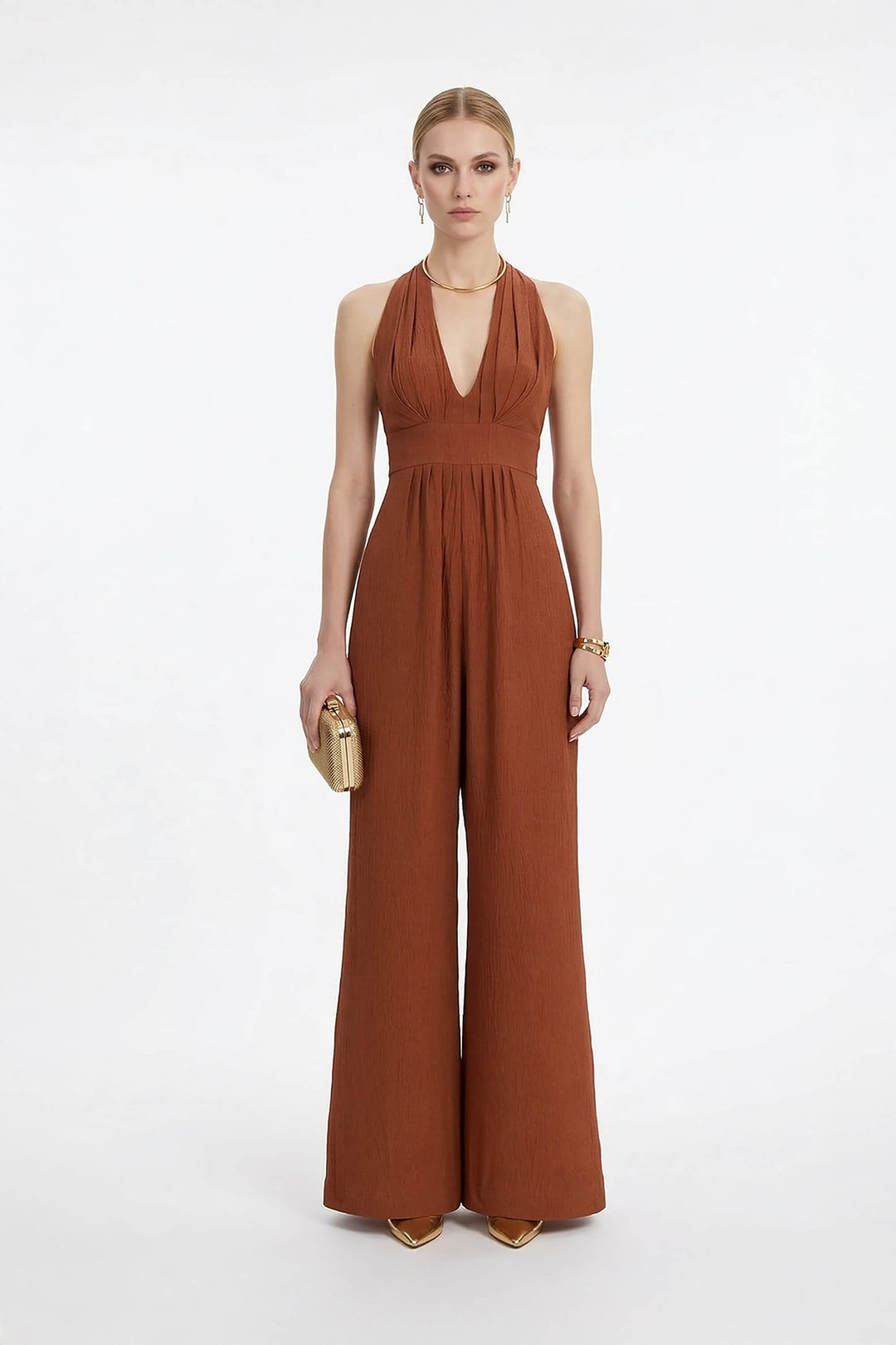 Jumpsuit Halter con Espalda de Lazo