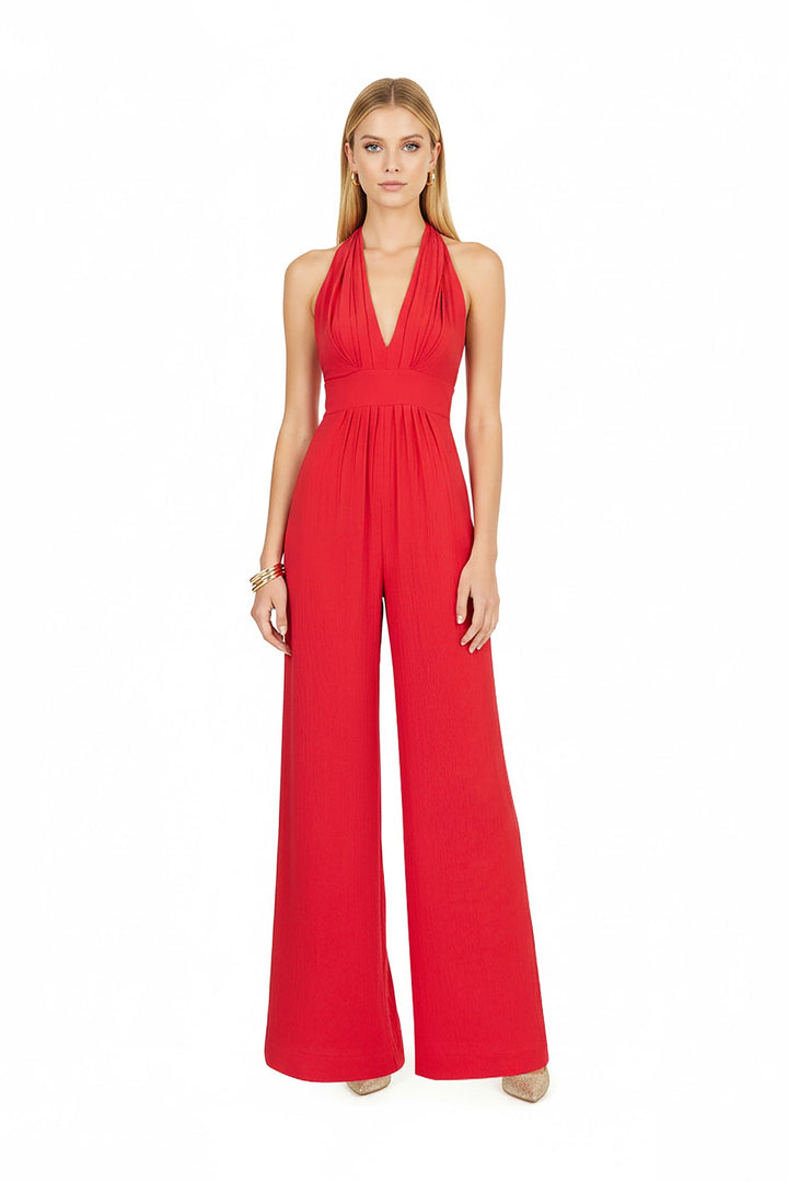 Jumpsuit Halter con Espalda de Lazo