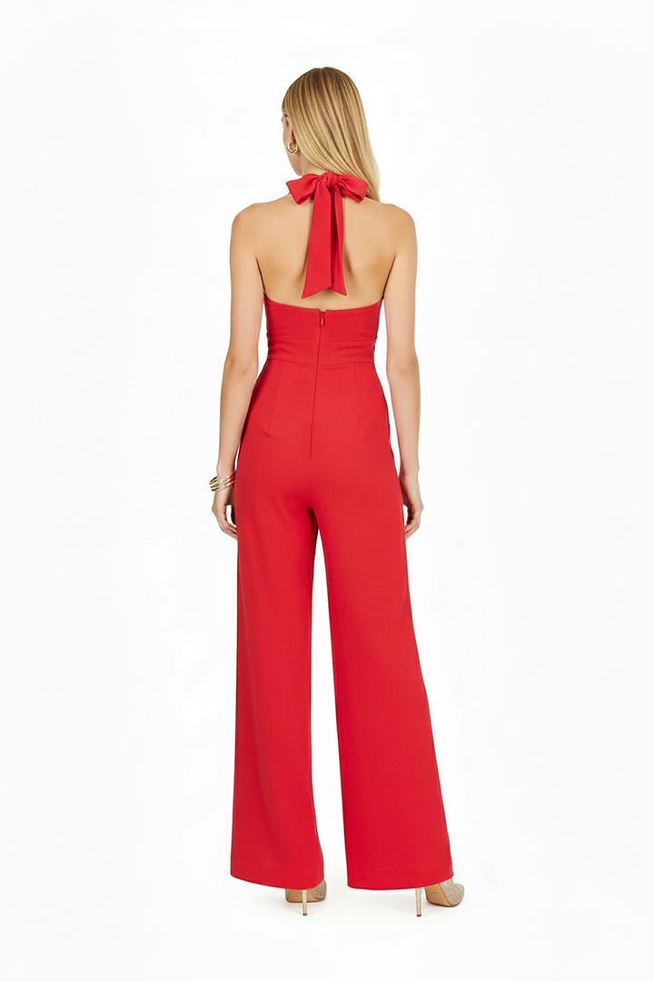 Jumpsuit Halter con Espalda de Lazo