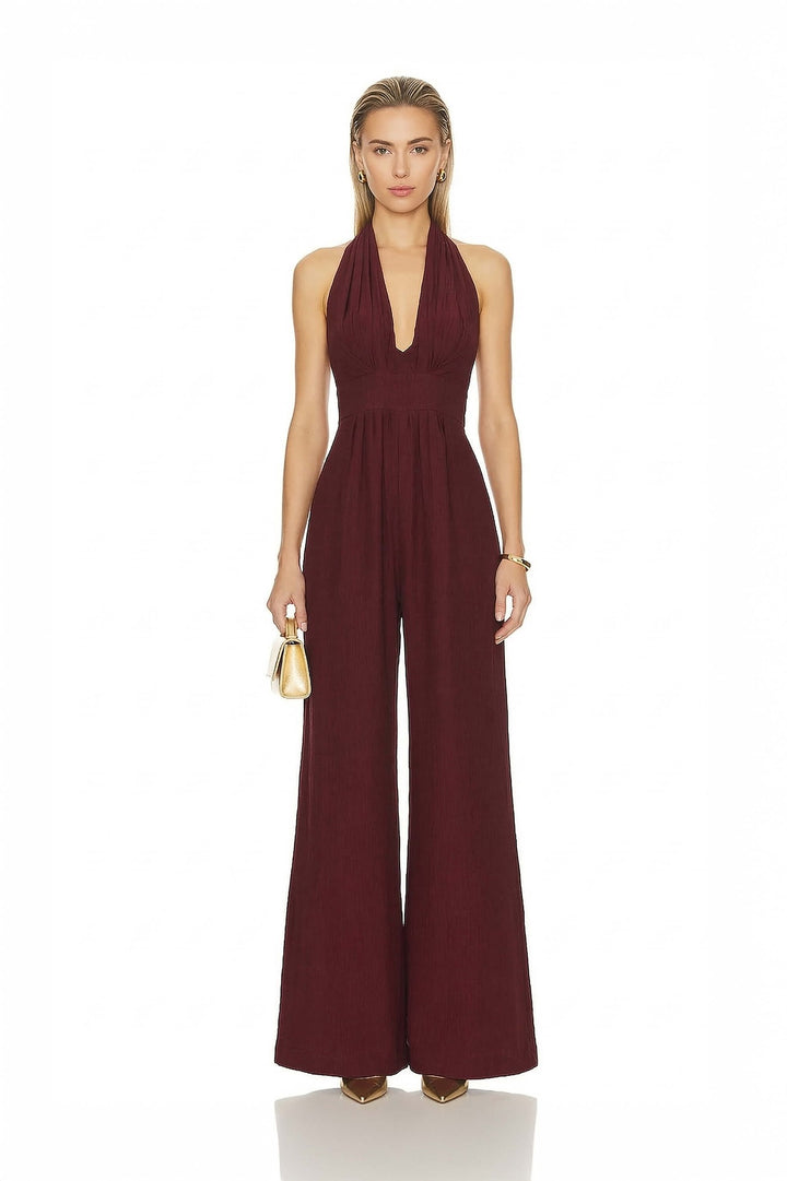 Jumpsuit Halter con Espalda de Lazo