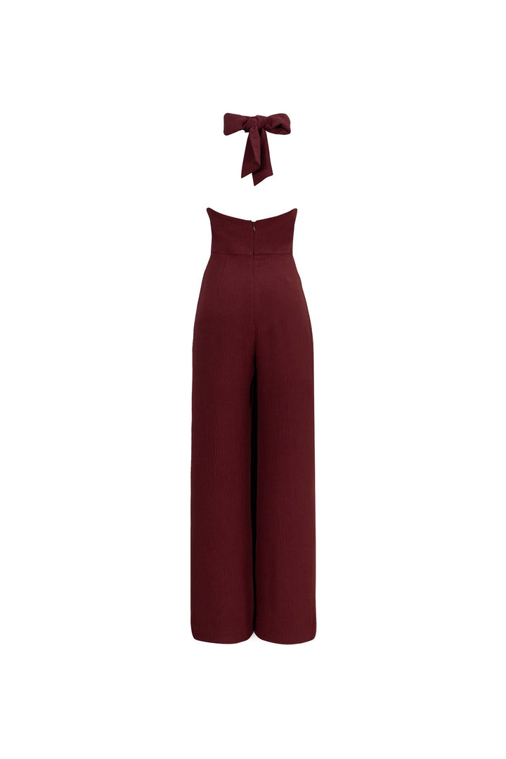 Jumpsuit Halter con Espalda de Lazo