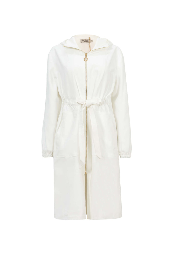 Saco tipo trench con capucha