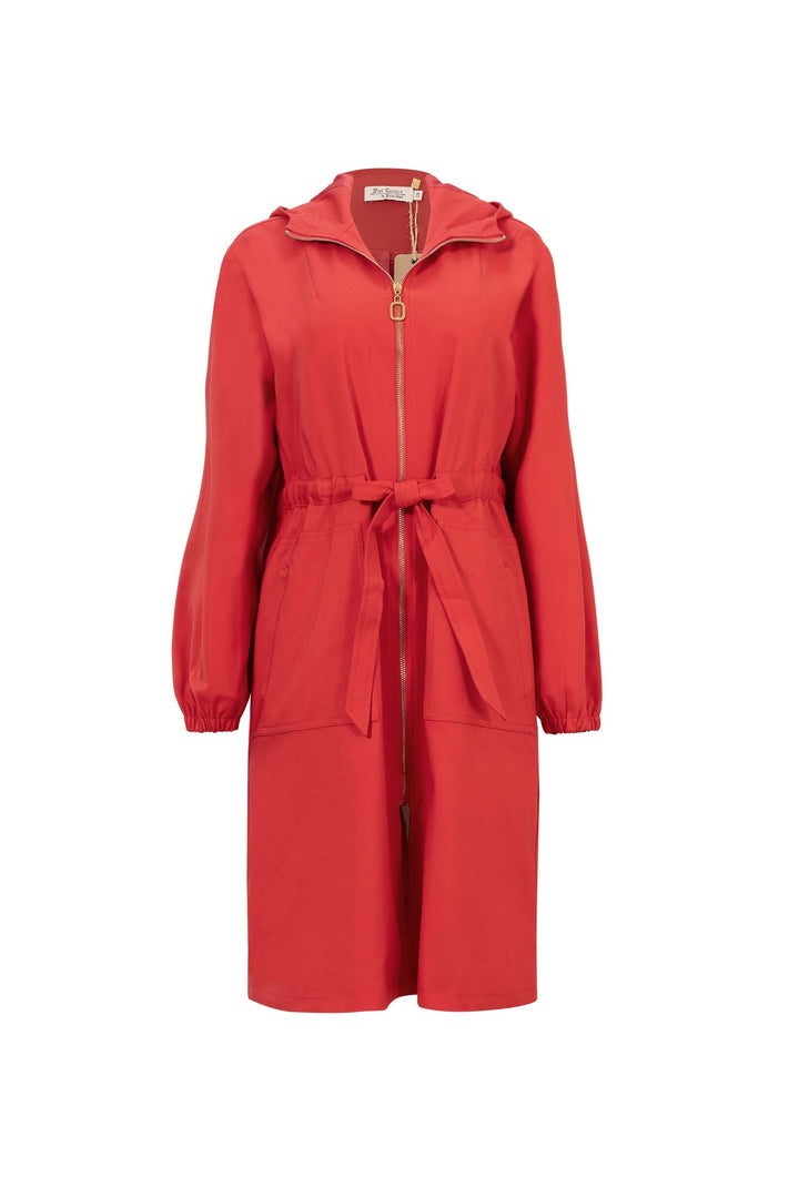 Saco tipo trench con capucha