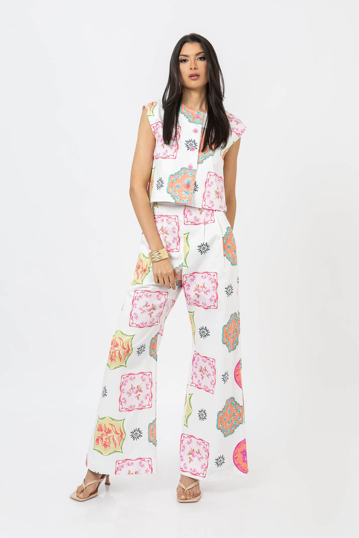 Chaleco tipo sastre estampado