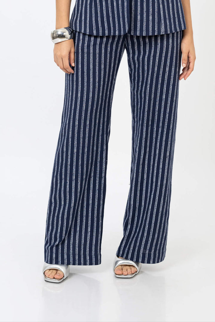 Pantalón palazzo rayado formal