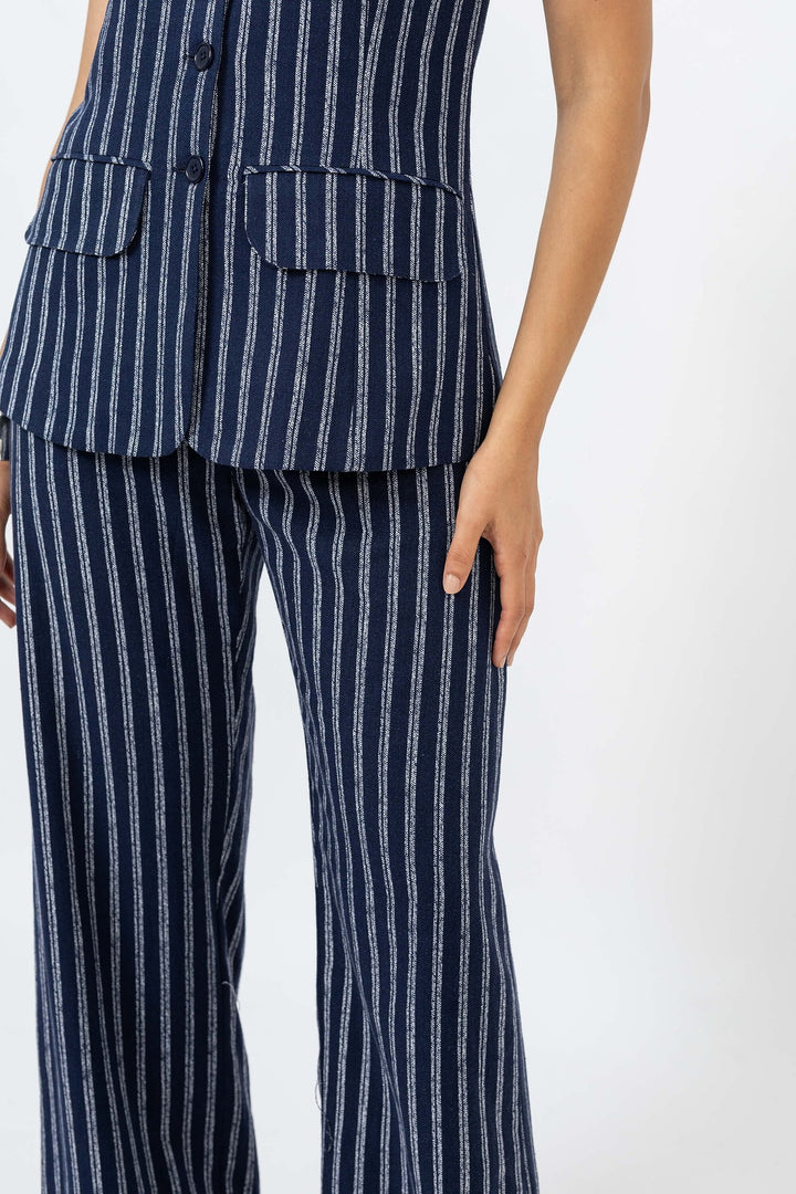 Pantalón palazzo rayado formal