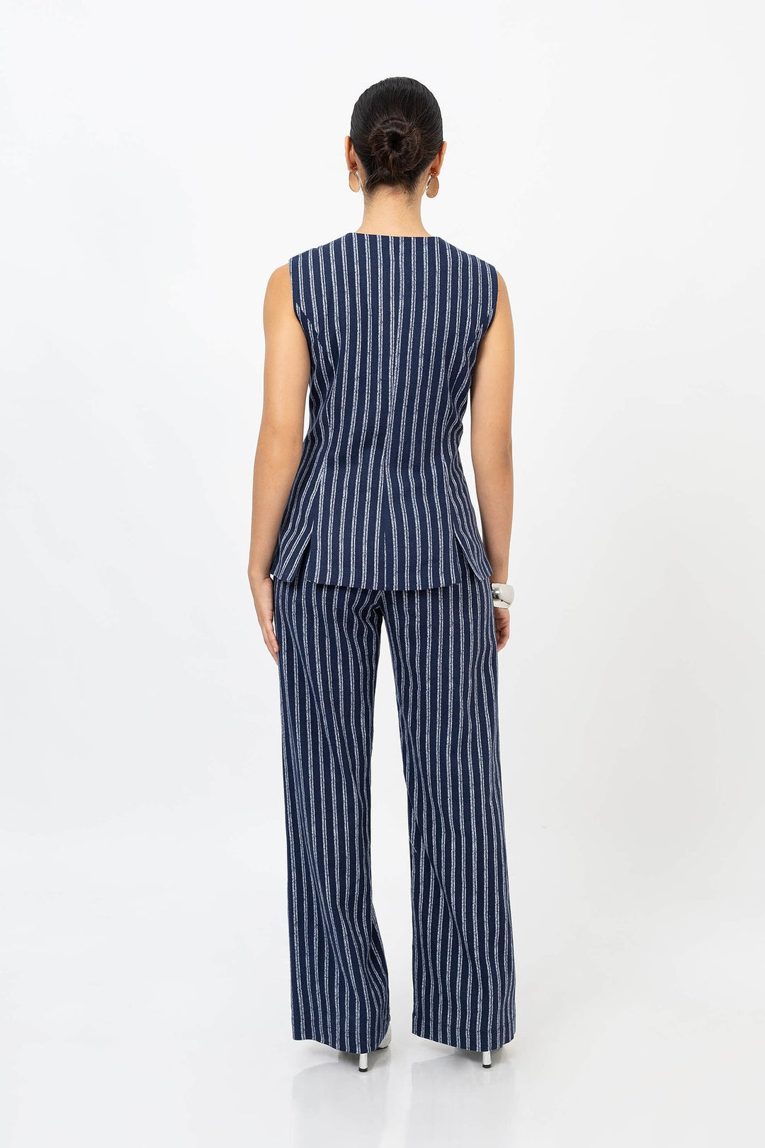 Pantalón palazzo rayado formal