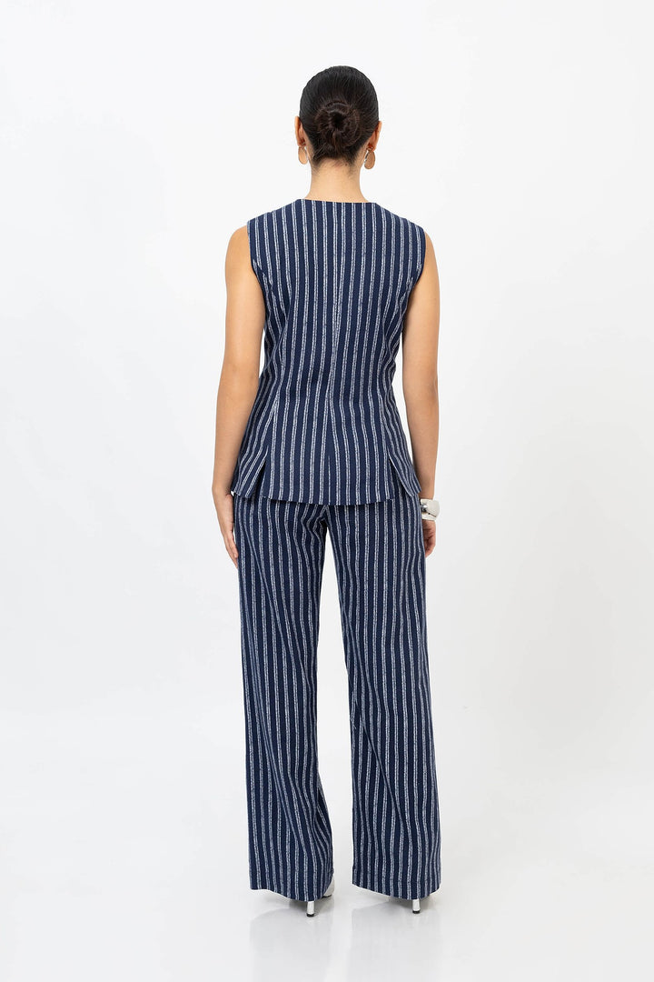 Pantalón palazzo rayado formal
