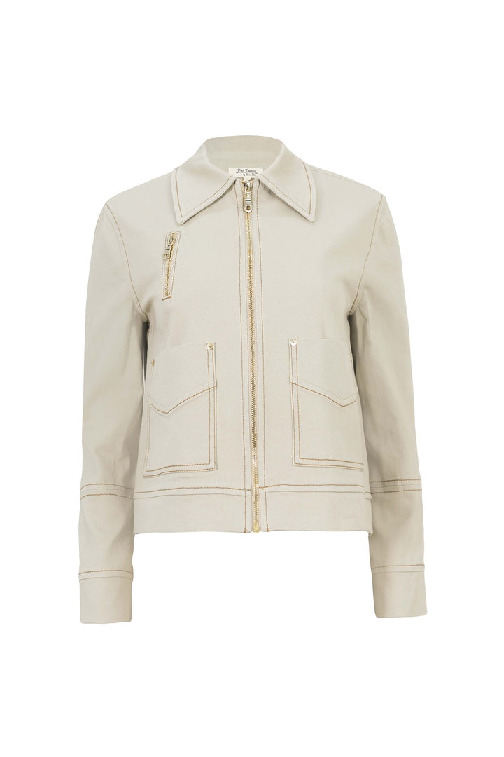 Chamarra con costuras en contraste