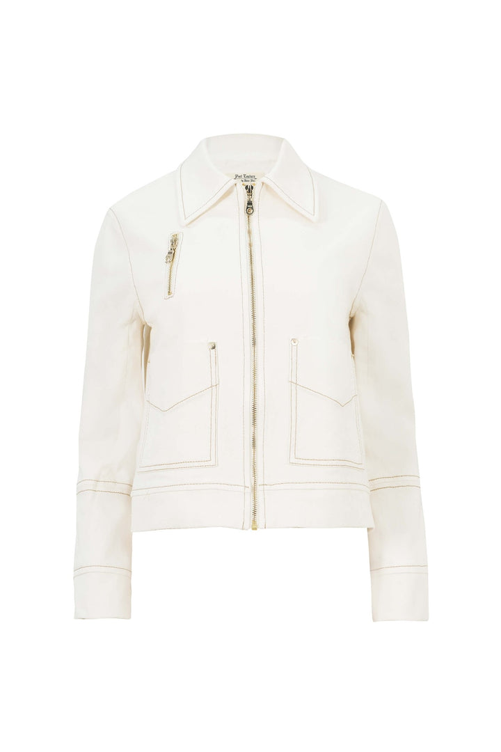 Chamarra con costuras en contraste