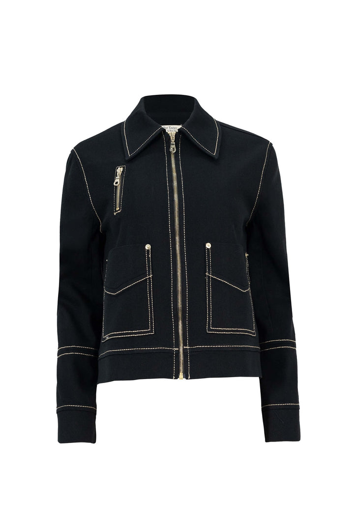 Chamarra con costuras en contraste