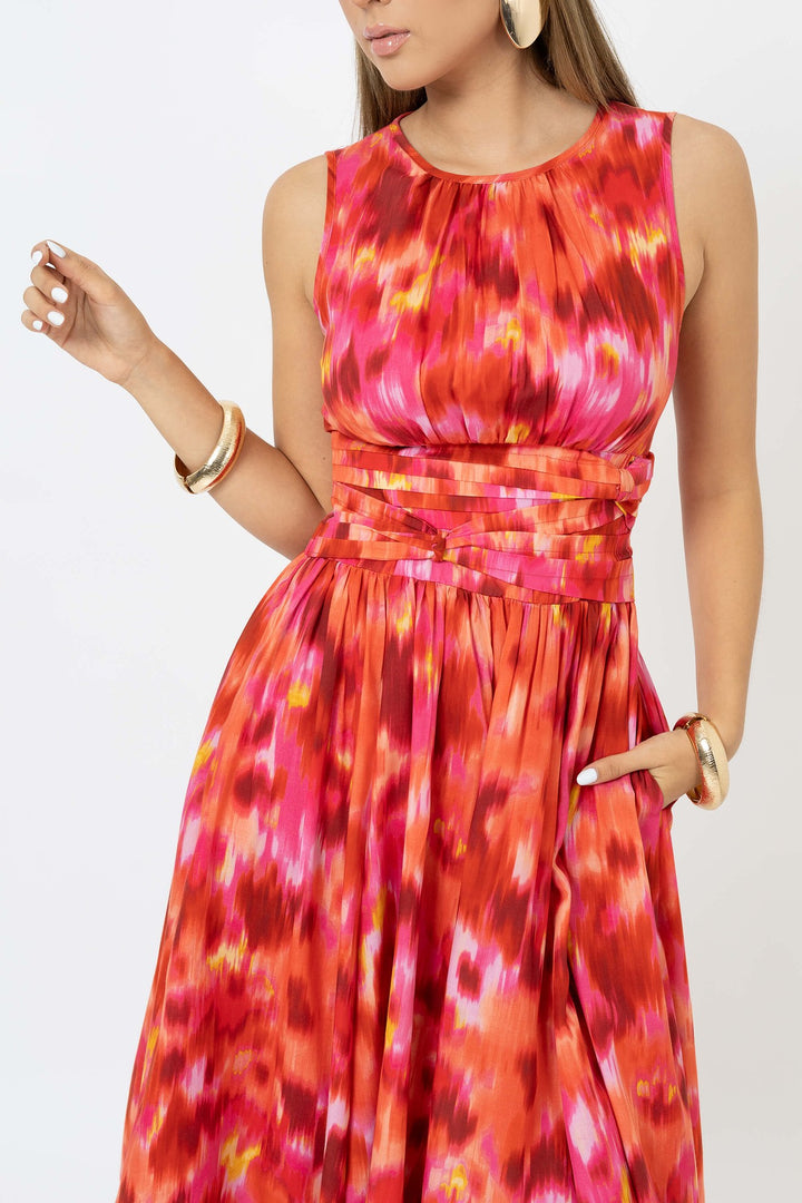 Vestido midi estampado