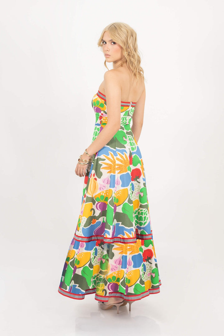 Vestido maxi estampado