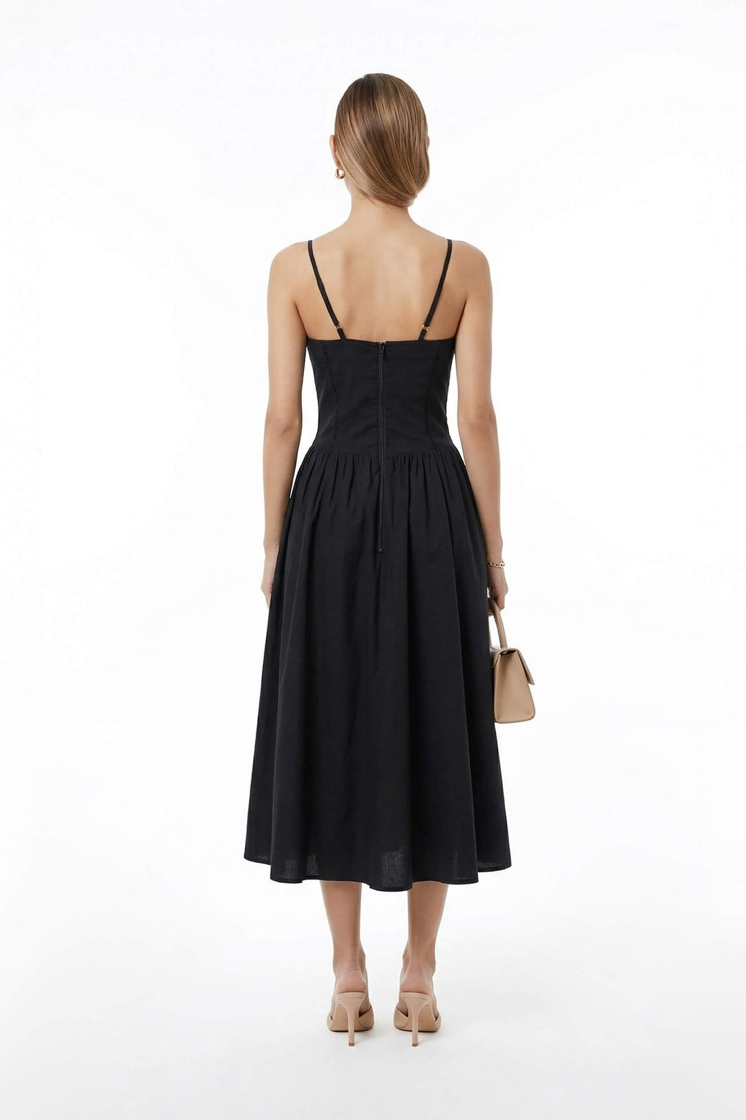 Vestido Midi con Detalle Pointelle