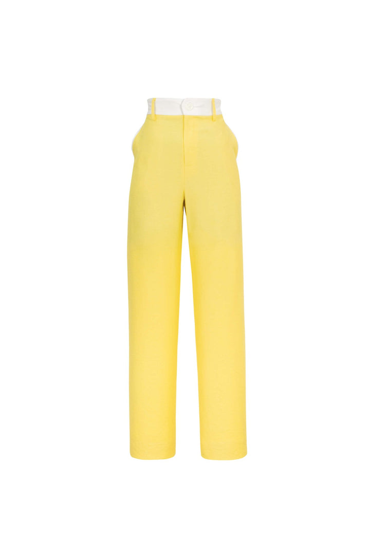 Pantalón recto con vivos en contraste