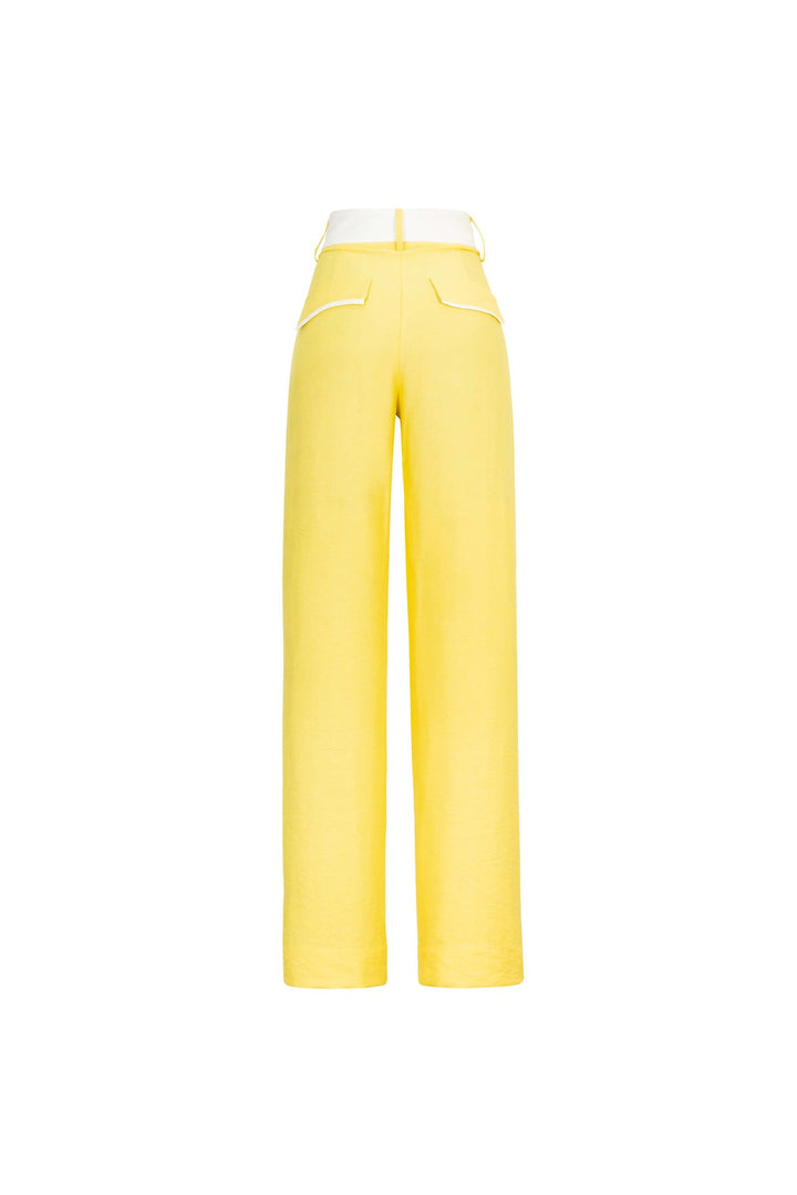 Pantalón recto con vivos en contraste