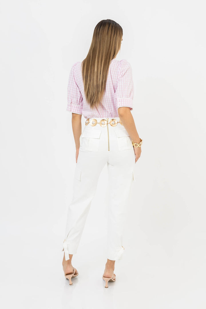 Blusa vichy con mangas