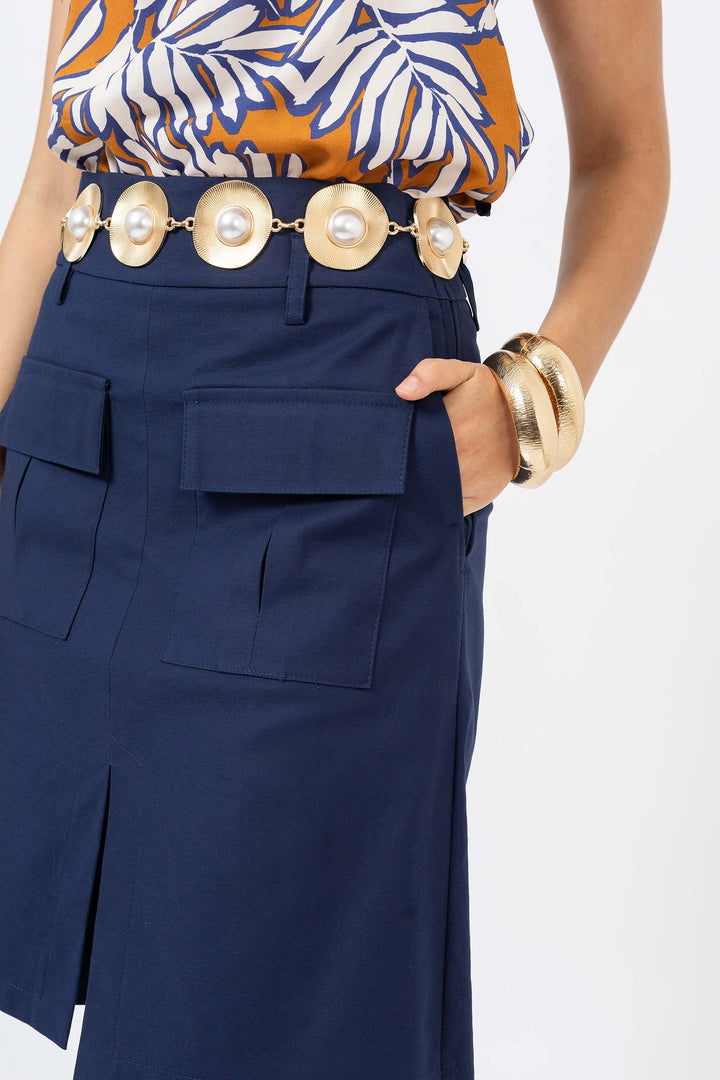 Short tipo falda con bolsillos cargo
