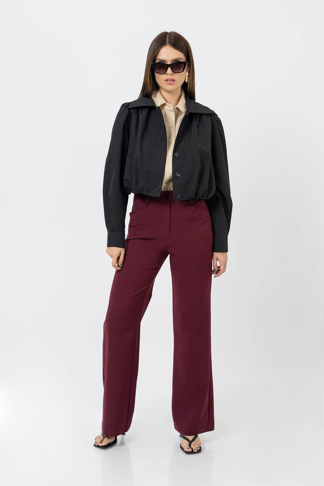 Chamarra corta estructurada