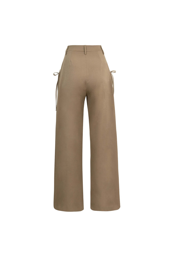 Pantalón Wide Leg con Detalles de Lazo