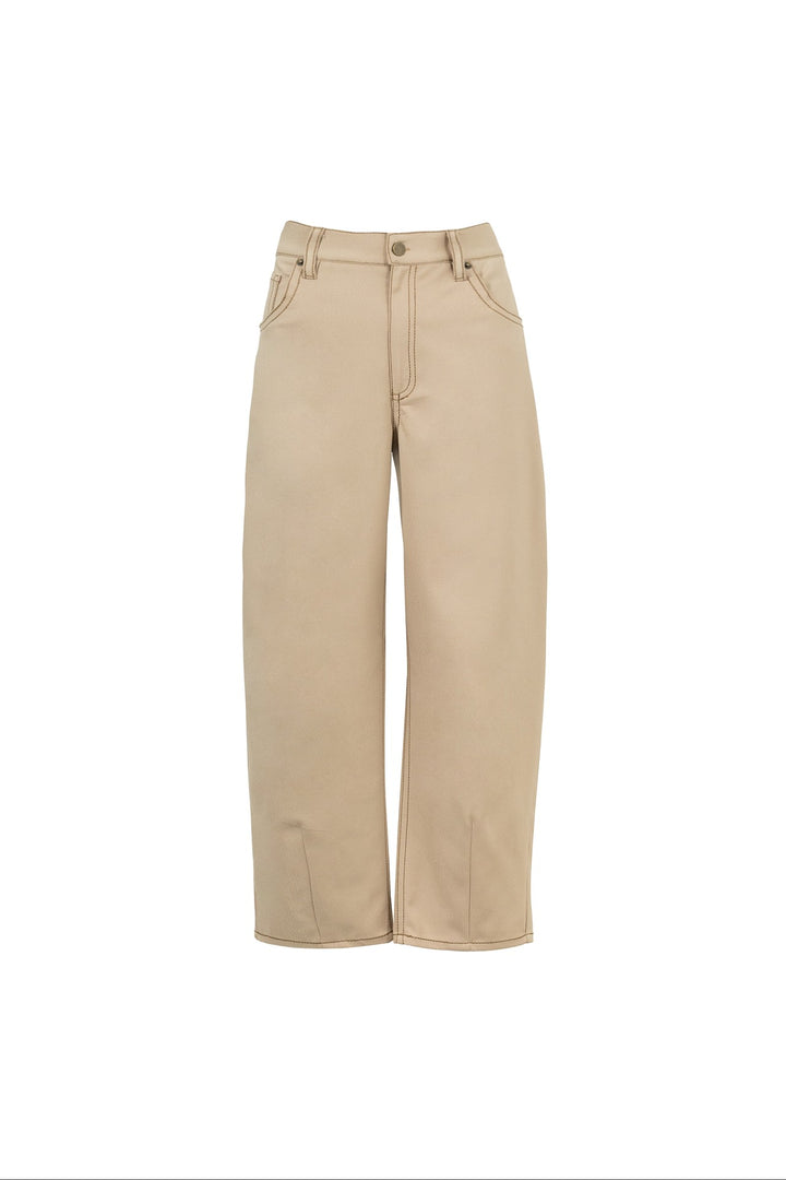 Pantalón Wide Leg  con Costuras en Contraste