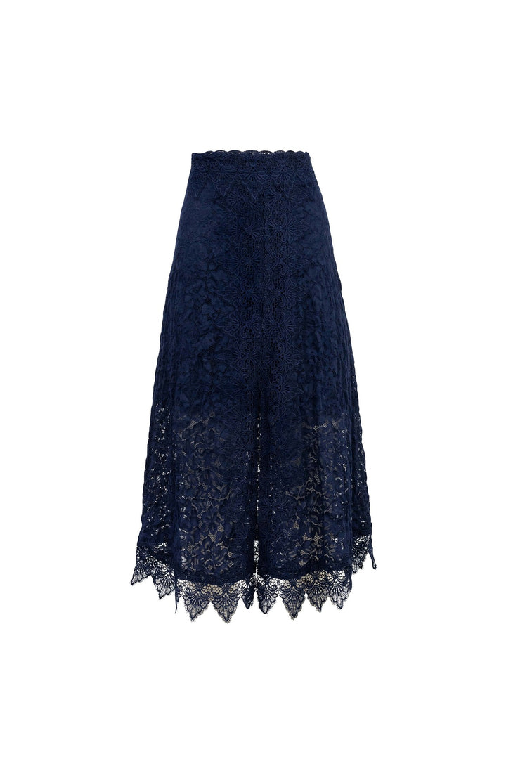 Falda midi de encaje