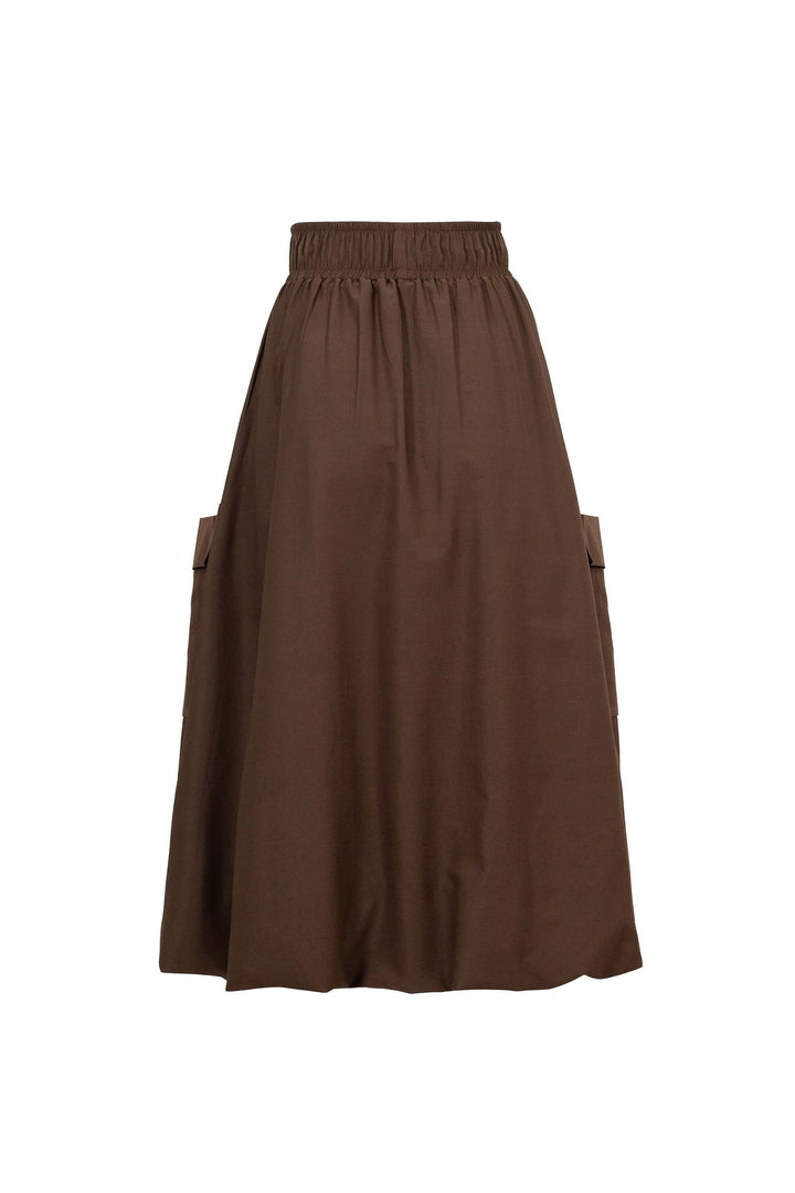Falda midi con bolsas tipo cargo
