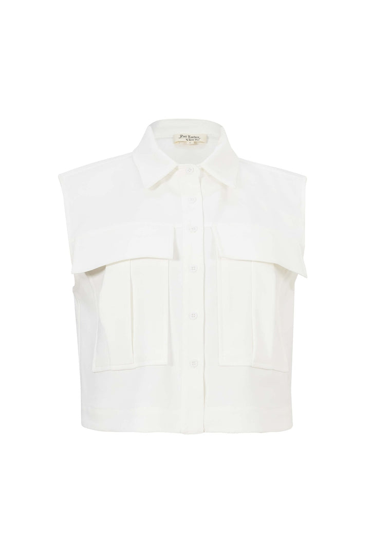 Blusa tipo cargo sin mangas