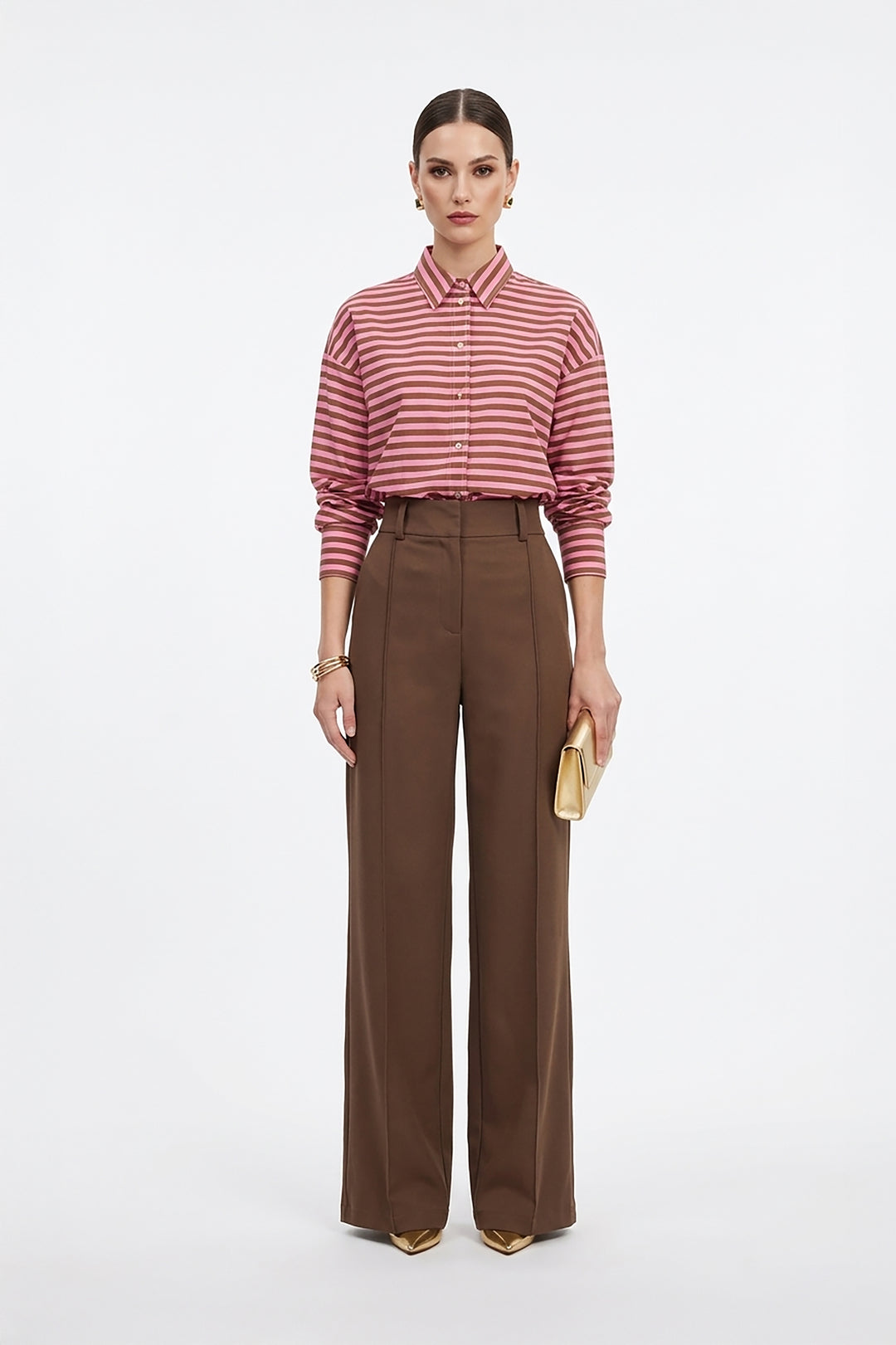 Pantalón Wide Leg con Nervadura