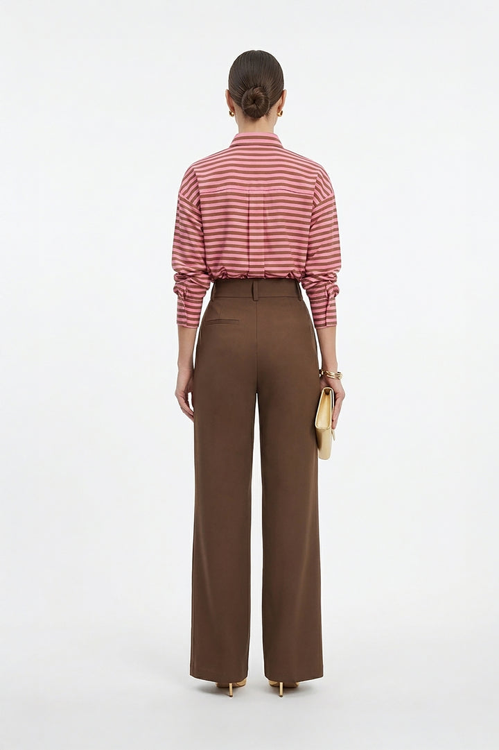Pantalón Wide Leg con Nervadura