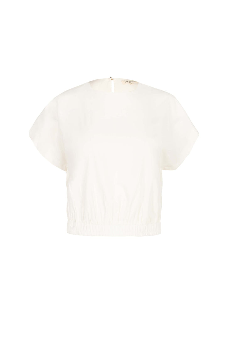 Blusa corta con resorte y manga amplia