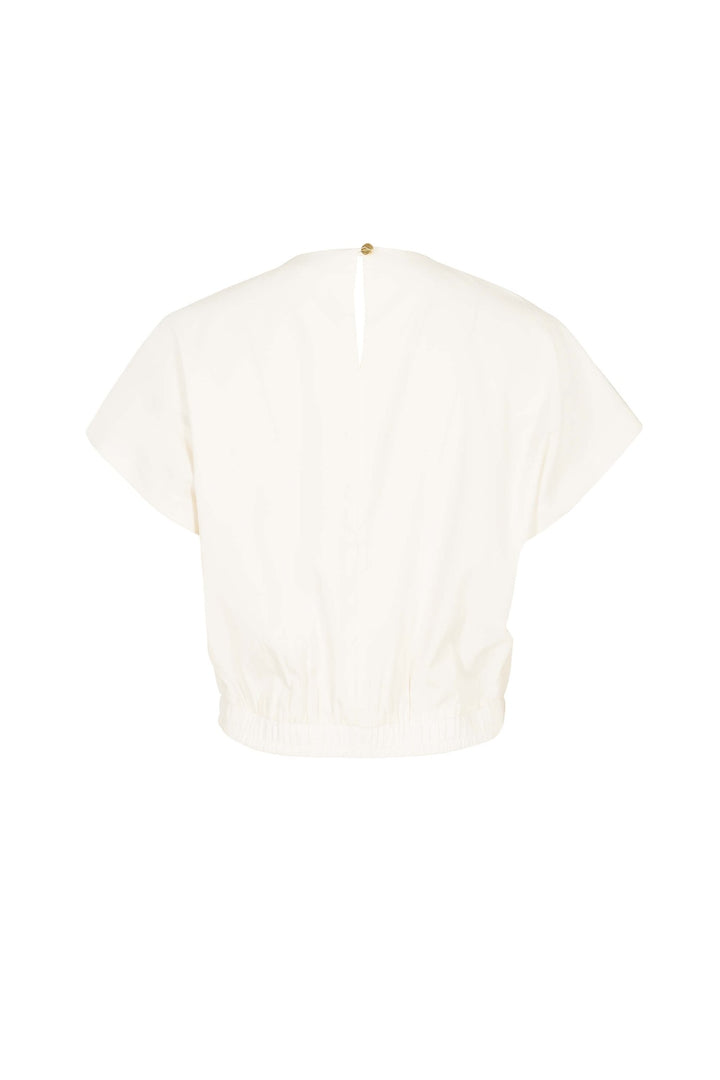 Blusa corta con resorte y manga amplia
