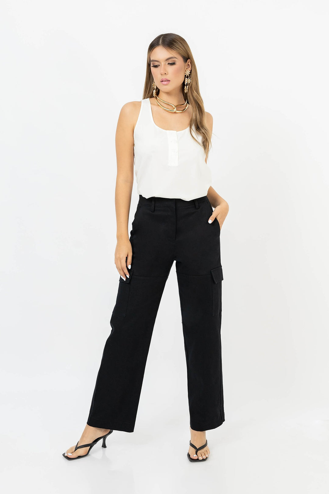 Pantalón cargo de pierna recta