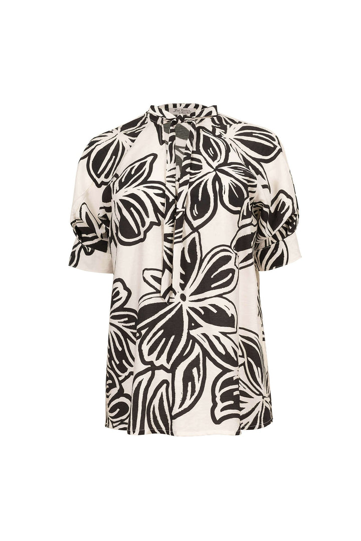 Blusa estampada con lazo