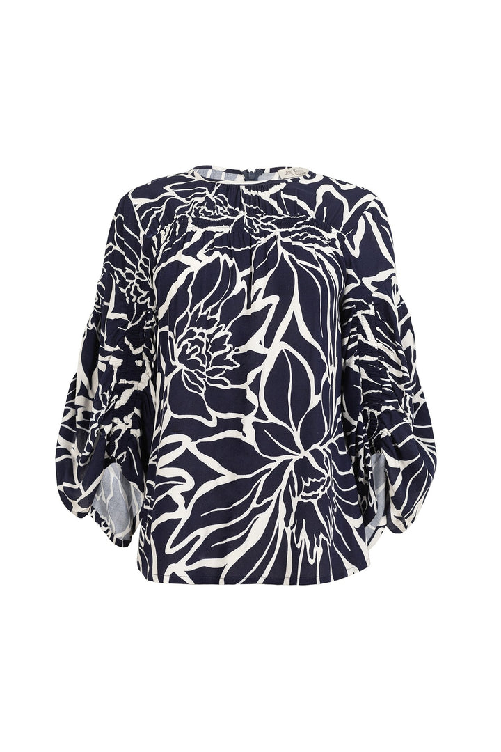 Blusa estampada de manga fluida