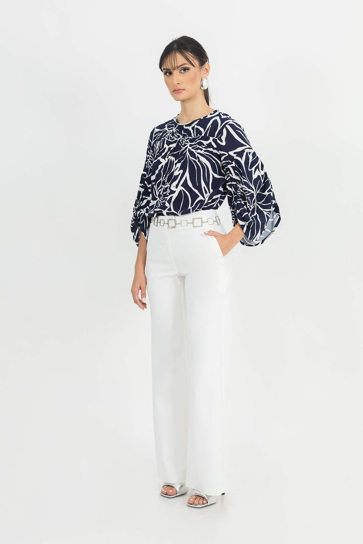 Blusa estampada de manga fluida