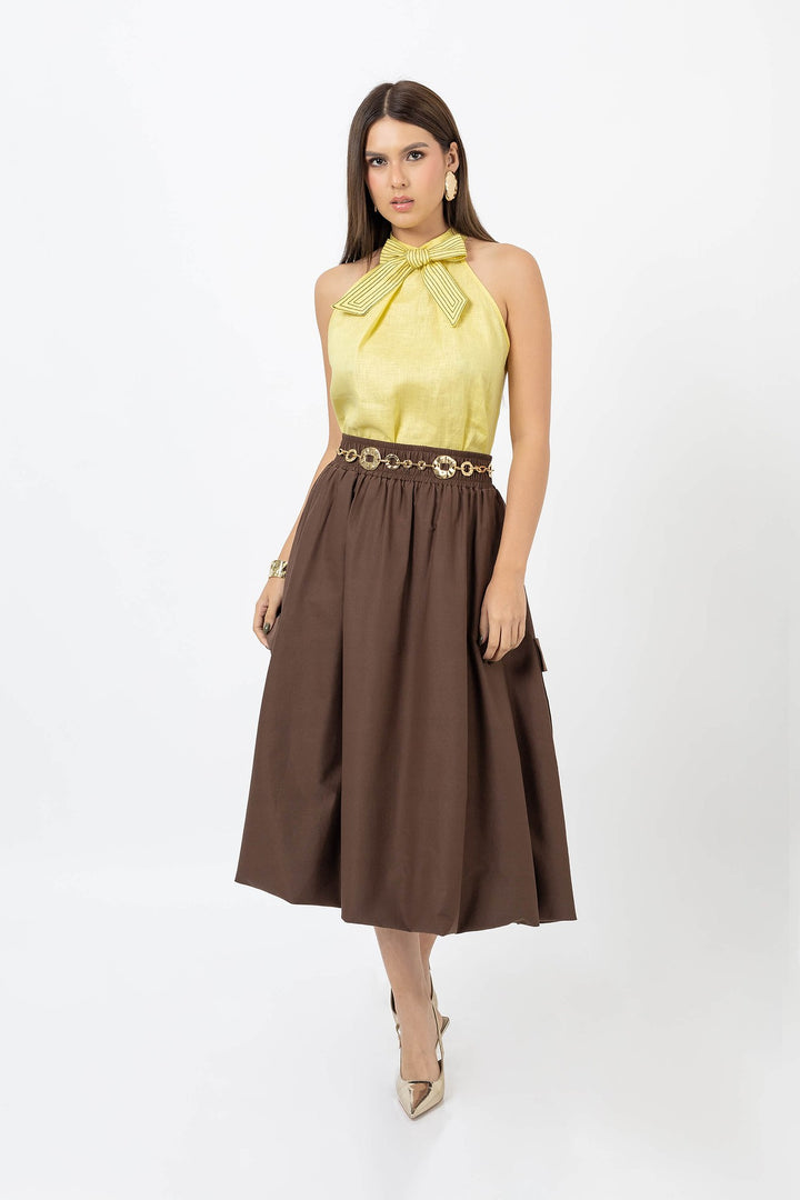 Falda midi con bolsas tipo cargo