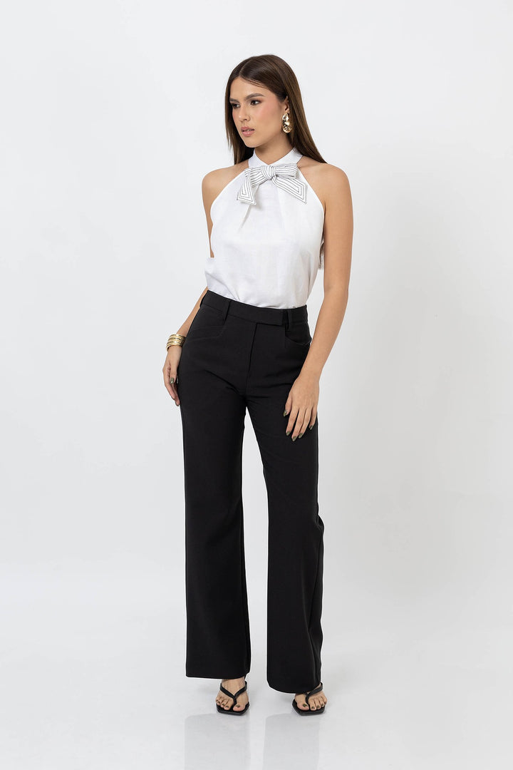 Blusa halter con moño