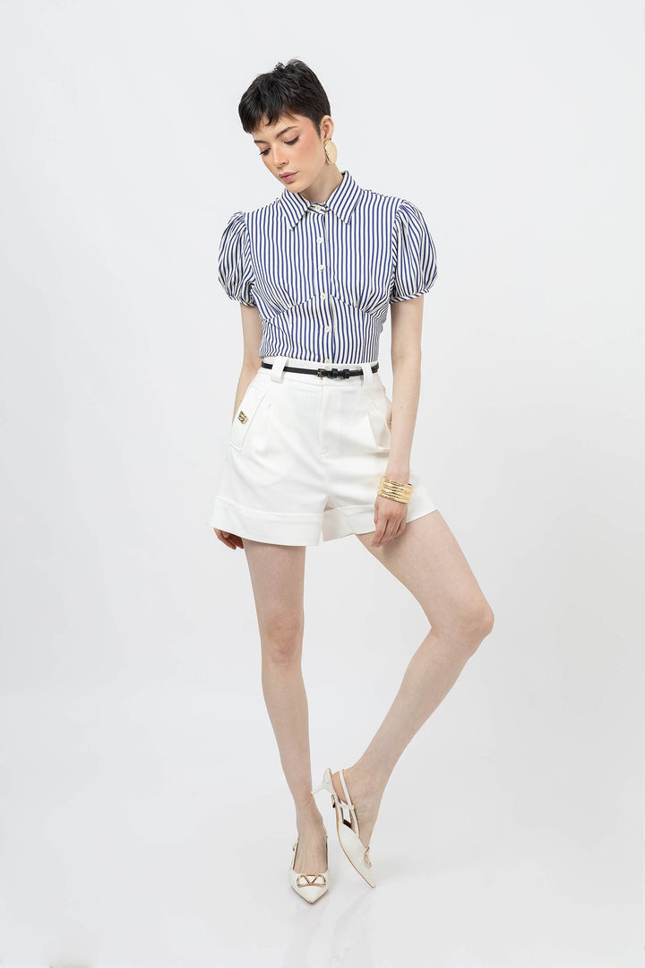 Blusa de manga corta estructurada