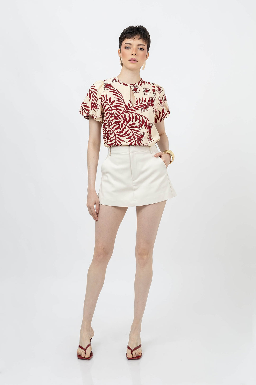 Short falda liso formal