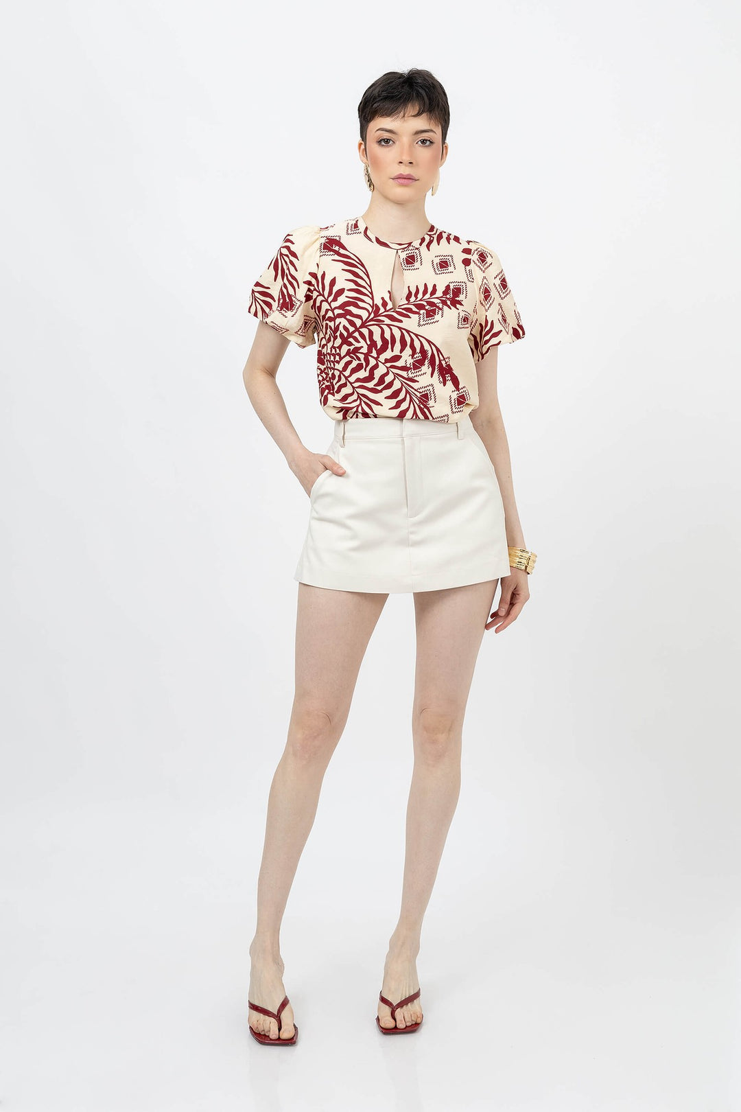 Short falda liso formal