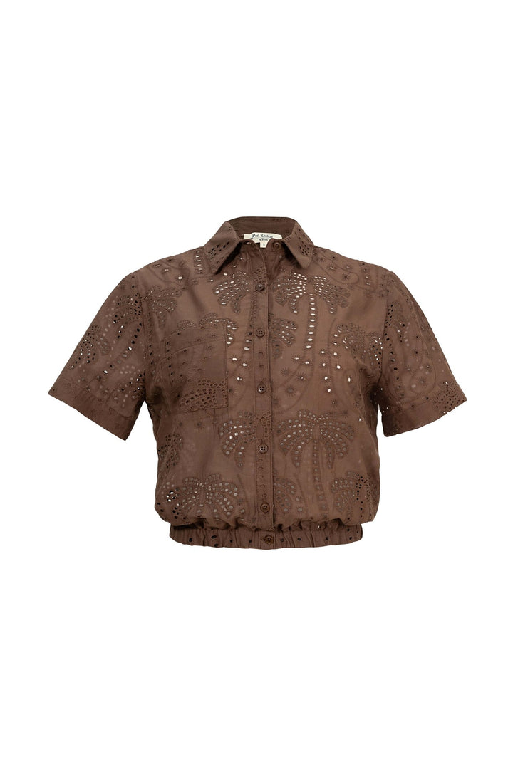 Blusa de Palmeras con Ajuste Elástico