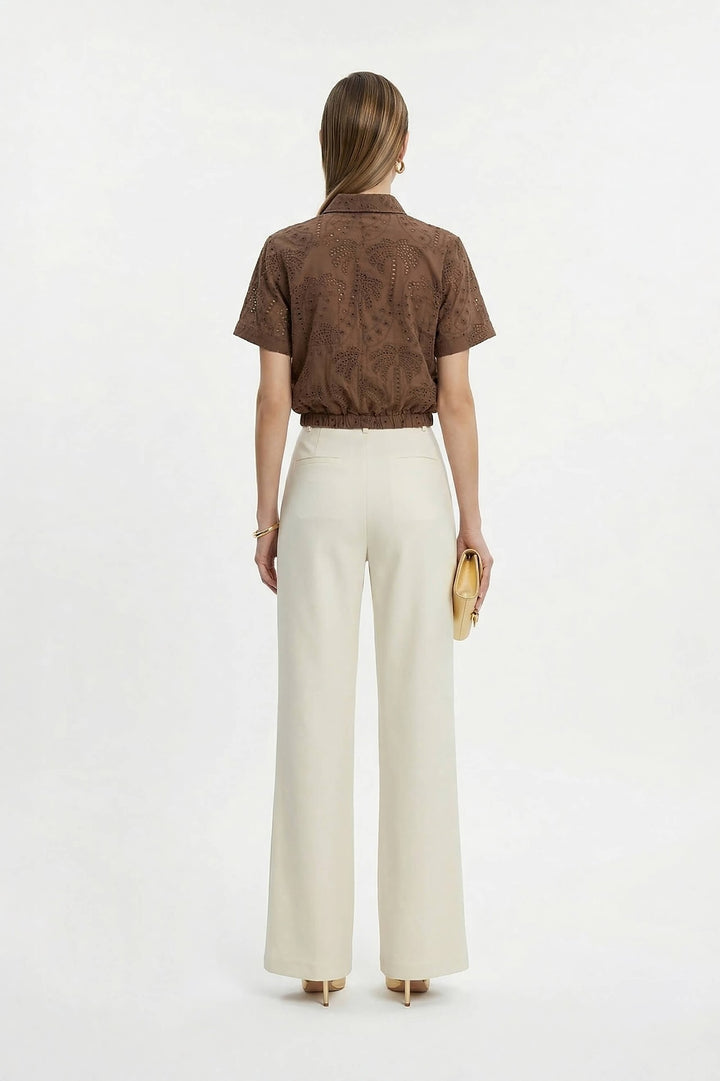 Blusa de Palmeras con Ajuste Elástico