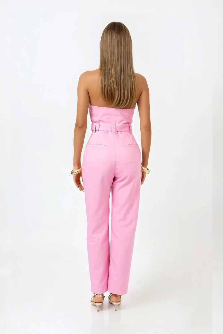 Jumpsuit halter con cinturón