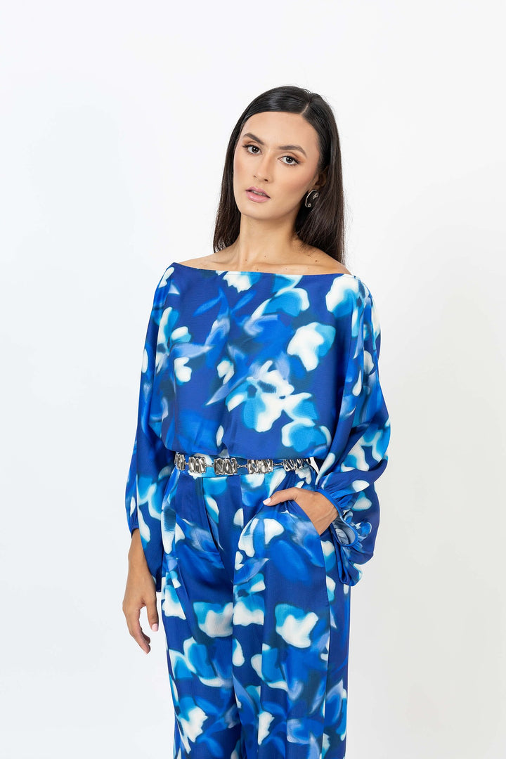 Blusa estampada manga amplia