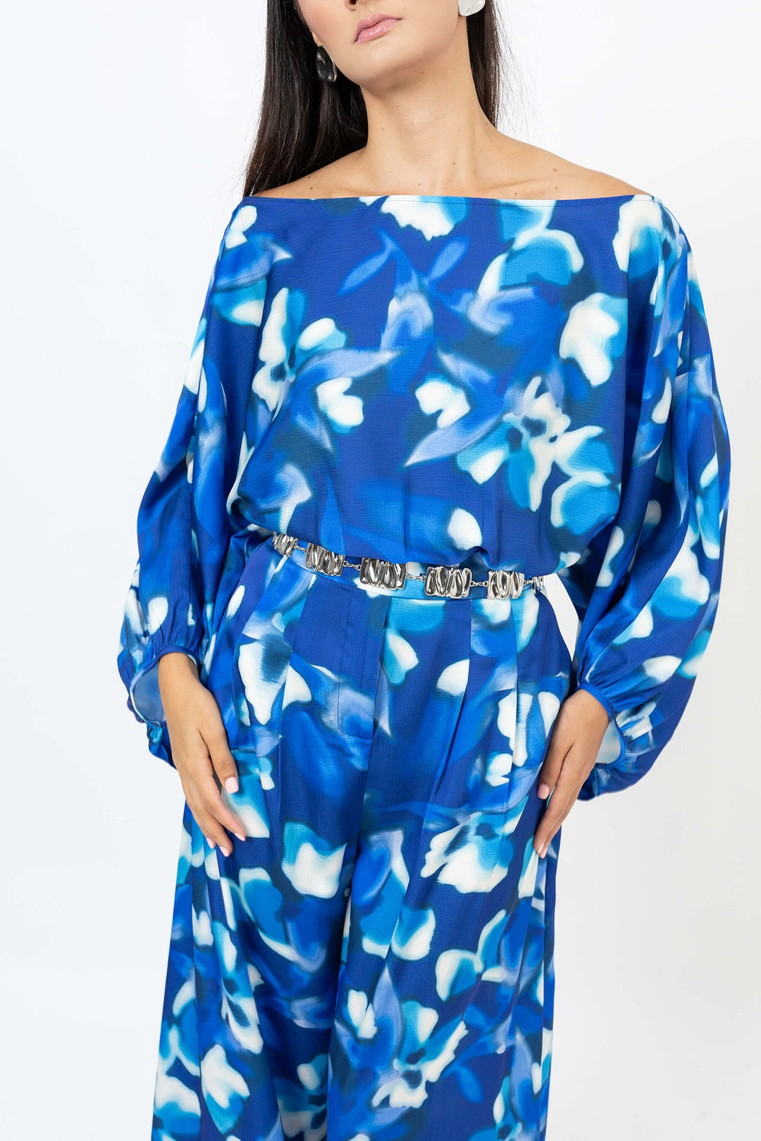 Blusa estampada manga amplia