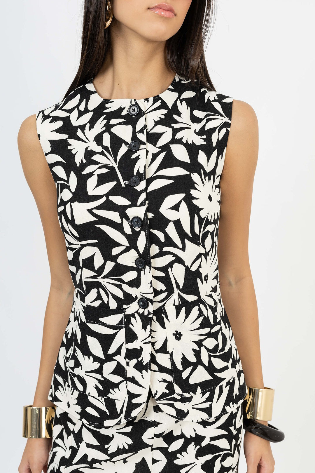 Chaleco estampado floral